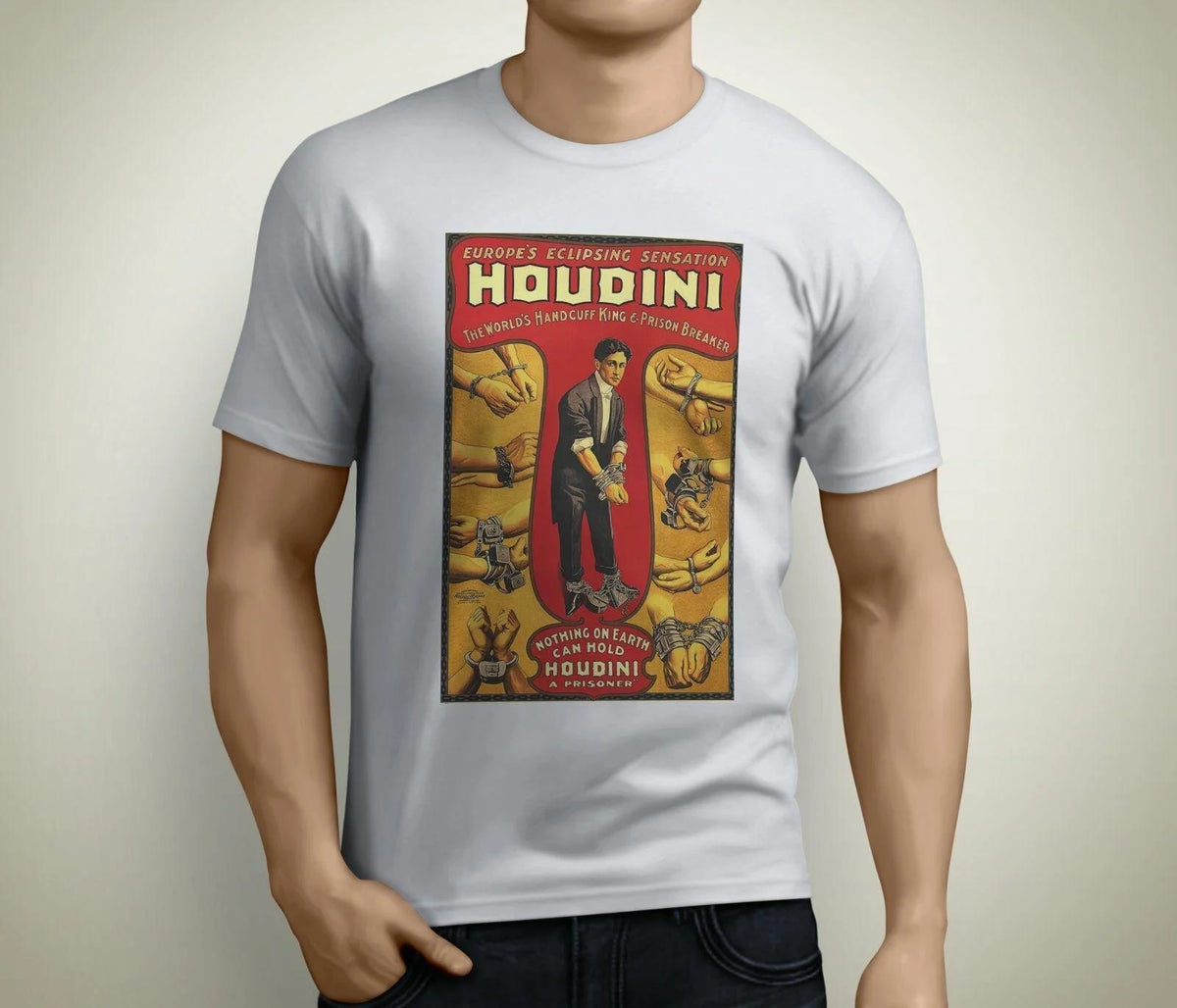 Harry Houdini The World's Greatest Escape Artist Poster Reproduction T-Shirt