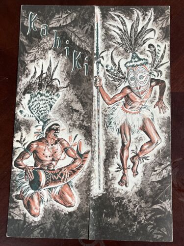 VINTAGE TIKI BAR COCKTAIL MENU FROM THE KAHIKI IN COLUMBUS, OHIO