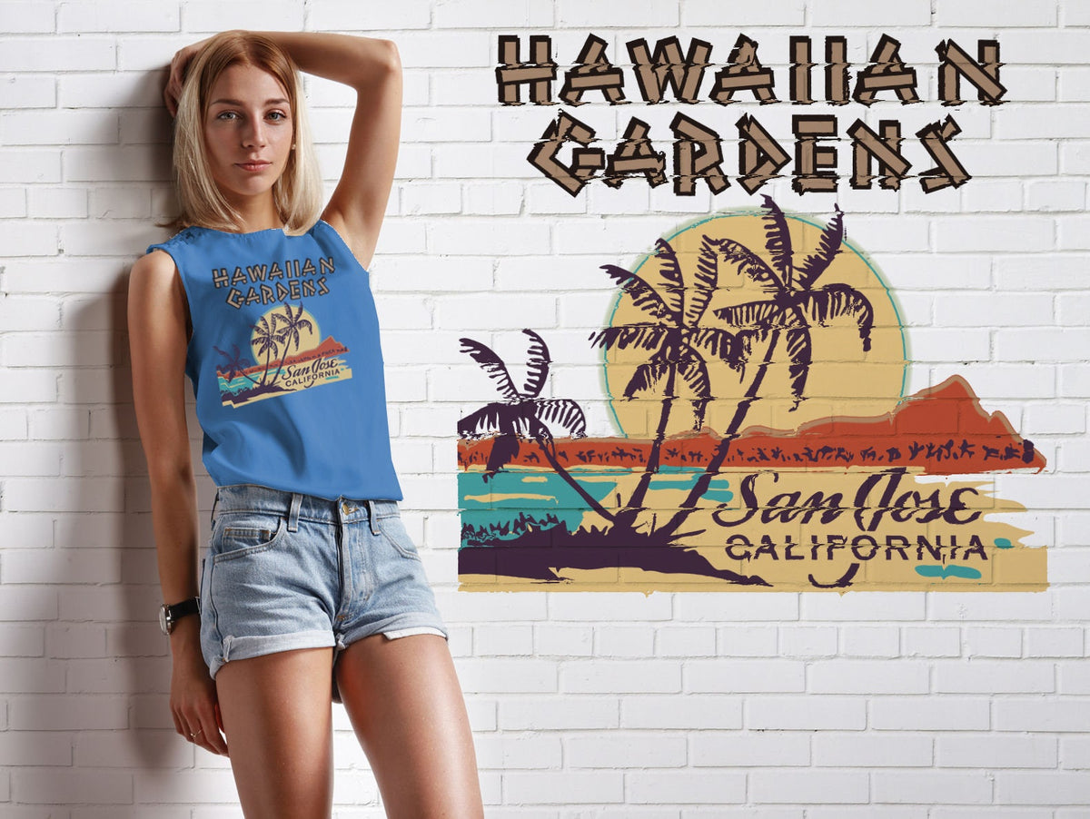Hawaiian Gardens San Jose, CA Tiki Bar Matchbook Reproduction T-Shirt