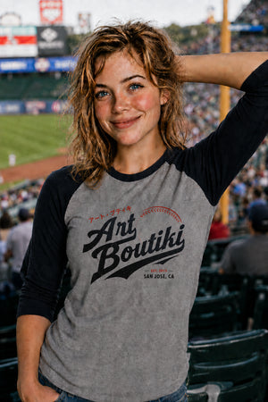 Art Boutiki Vintage Baseball Raglan Shirt – Retro Japanese-Inspired Athletic Tee