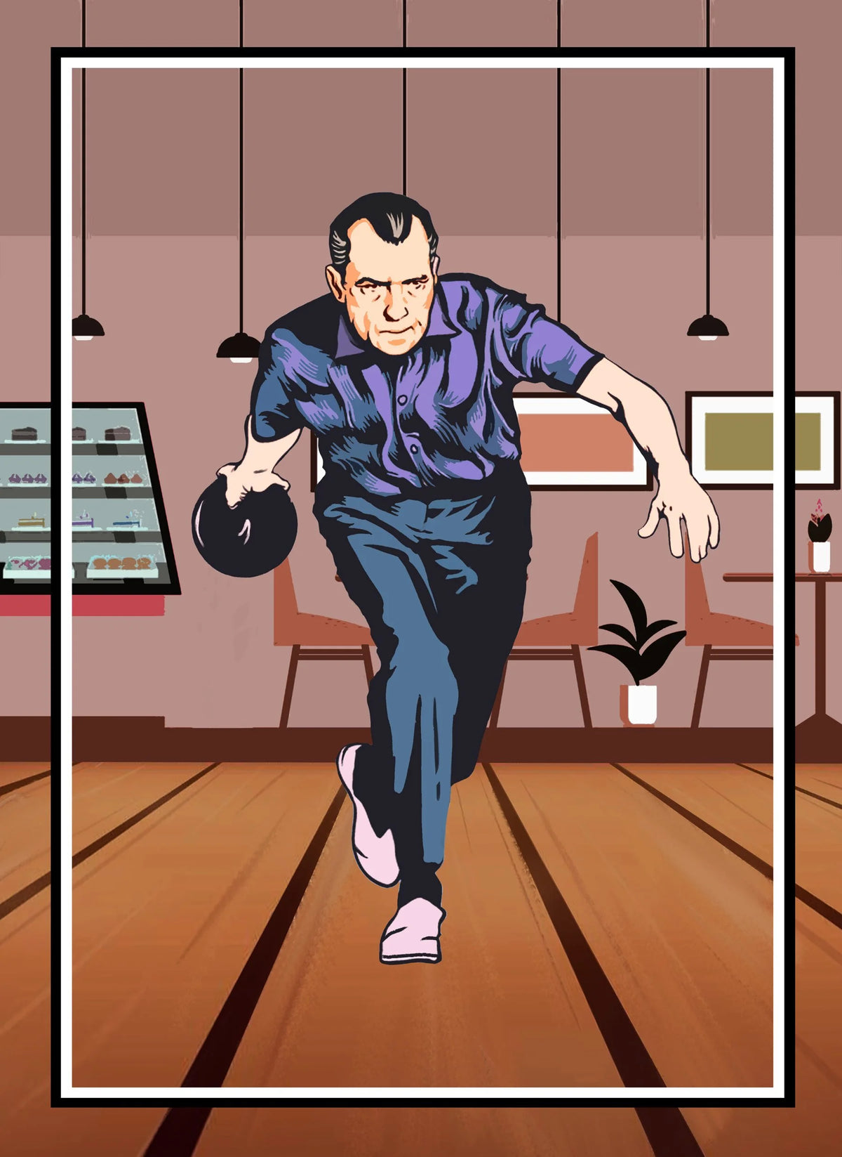 Nixon Bowling Poster/print/5x7 card