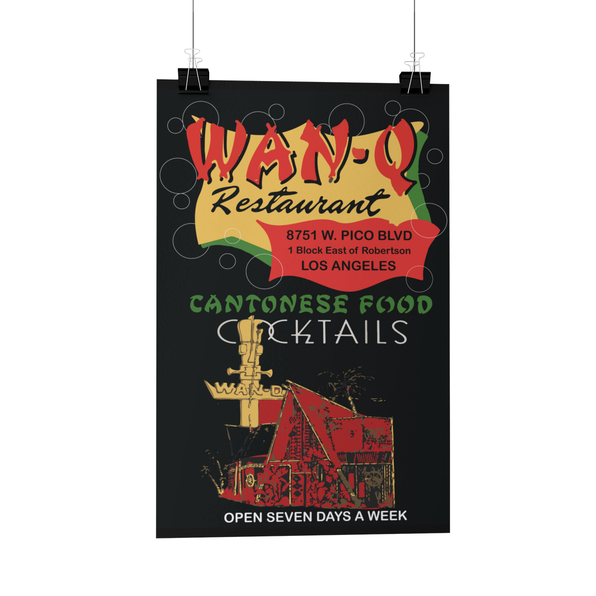 Wan-Q Restaurant Matchbook Reproduction Poster/Print/Greeting Card