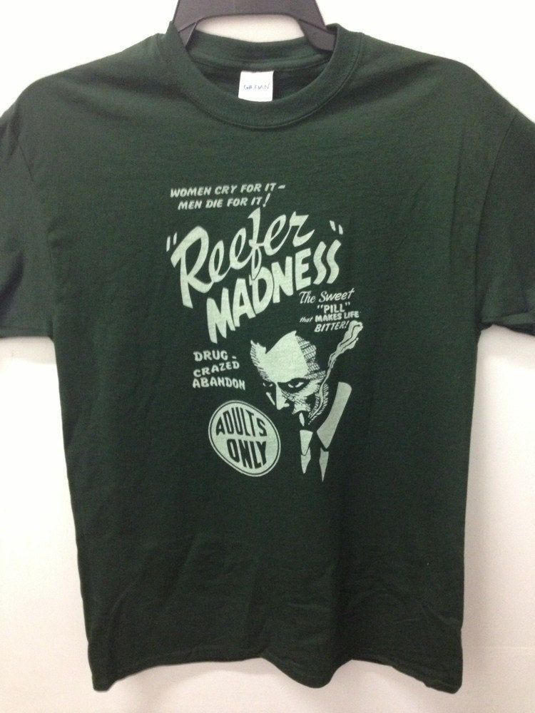 Reefer Madness movie poster t-shirt, for the 420 lover with a sense of humor.
