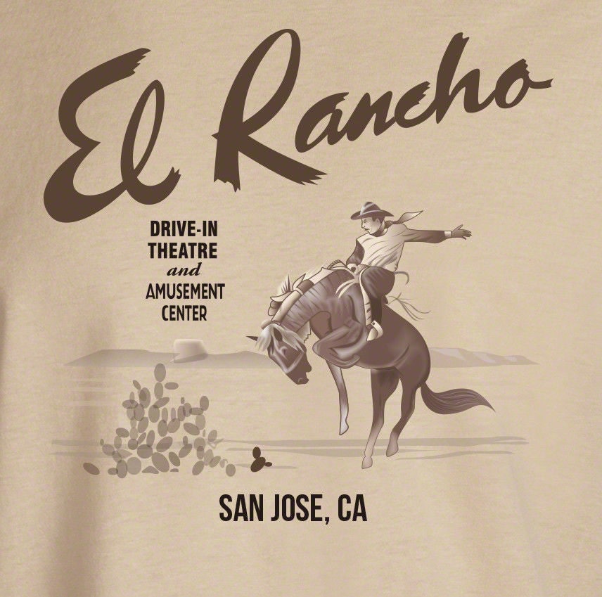 El rancho drive-in theater sign reproduction t-shirt vintage advertising art