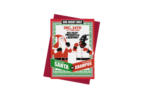 Santa vs Krampus Greeting Card