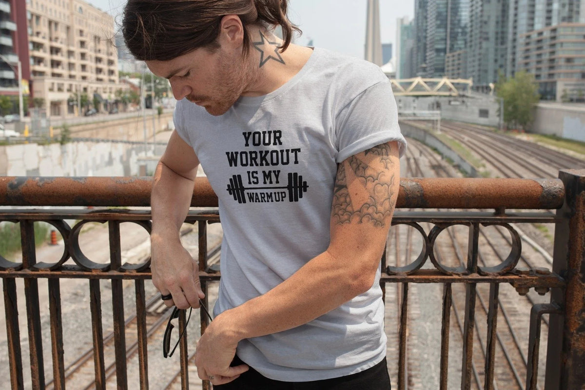 Your Workout is My Warm-up Funny T-Shirt Crossfit Gym Men's T-Shirt