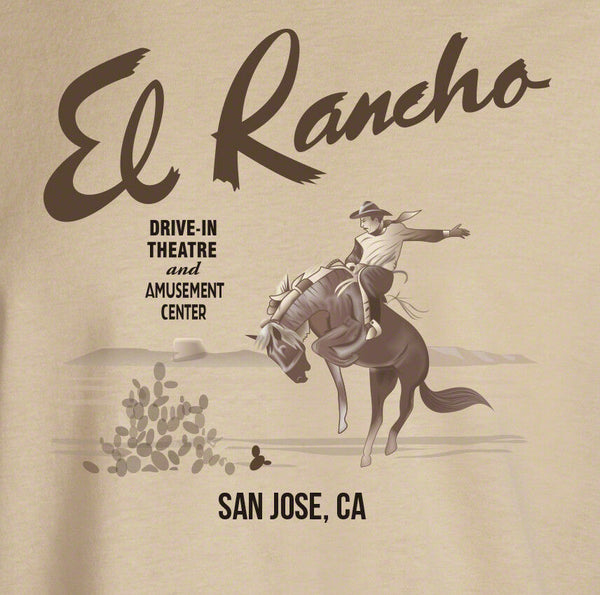 El Rancho Drive-In Theater Sign Reproduction T-Shirt Vintage Advertising Art