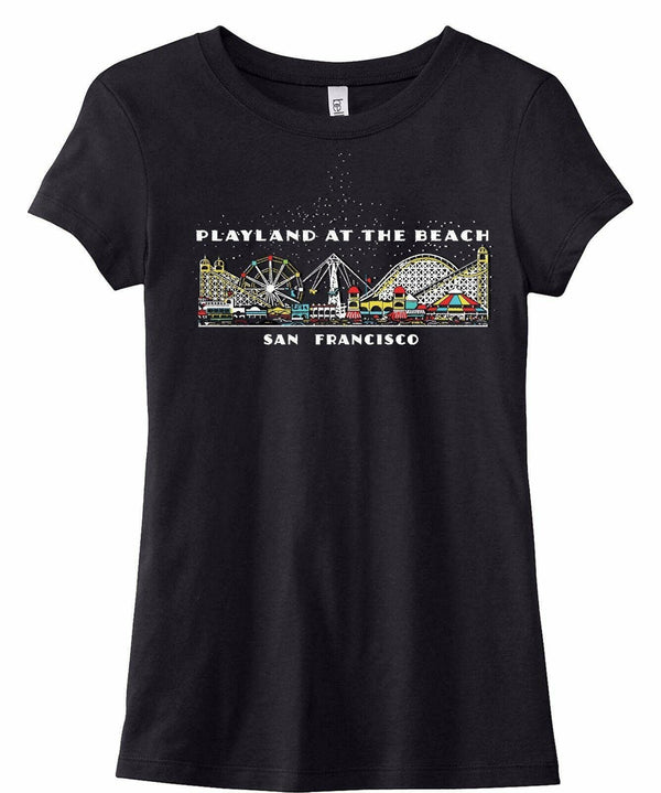 Playland at the Beach San Francisco Ladies T-Shirt Matchbook Art Reproduction