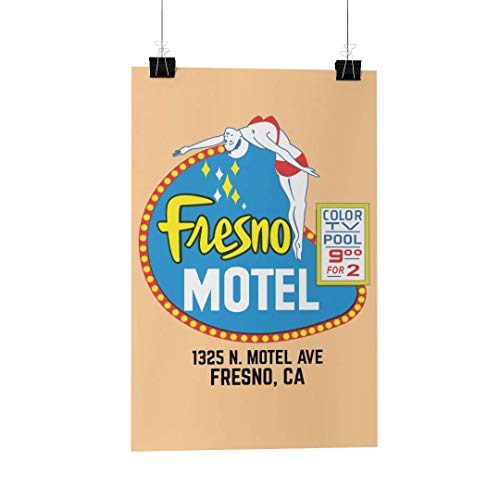 TeeGeniuses Fresno Motel Poster/Print/Greeting Car Diving Lady