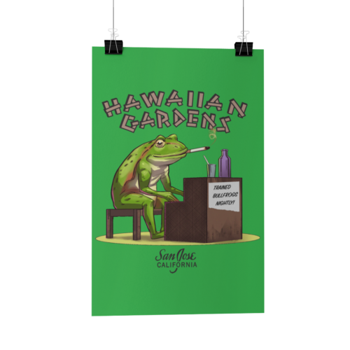 Hawaiian Gardens Frog Poster/Print/Greeting Card - Tiki Bar San Jose, CA