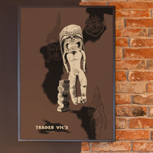Tiki Bar Poster - Trader Vic's Menu Art Poster/Print/Card